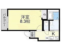 フジパレス池田天神EAST 1Kの間取図画像