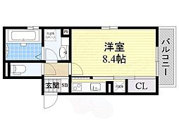 アルページュ ワンルームの間取図画像