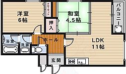 ゼファー2 2LDKの間取図画像