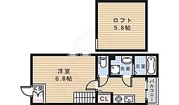 Cascademinoh 1Kの間取図画像