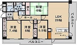 池田五月丘パークハウス 4LDKの間取図画像