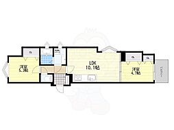 クリエオーレ住吉 2LDKの間取図画像