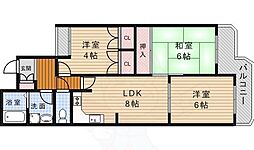 ベル石橋 3DKの間取図画像