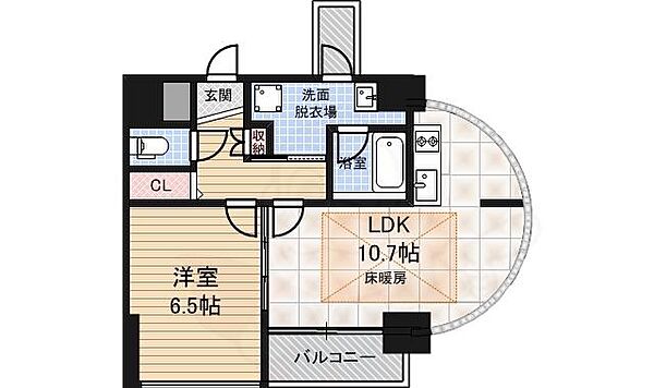 HERBE福島 ｜大阪府大阪市福島区吉野１丁目(賃貸マンション1LDK・9階・44.39㎡)の写真 その2