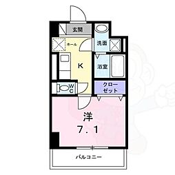 サニーレジデンス吉野II 1Kの間取図画像