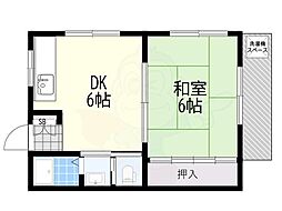佃パークハイツ 1DKの間取図画像