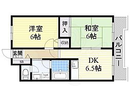 阪神ハイグレードマンション5番館 1LDKの間取図画像