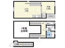 CASAAsteriaフクシマ3 1LDKの間取図画像