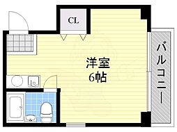 サニーハイム ワンルームの間取図画像