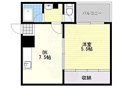 水口ハイツ 1DKの間取図画像
