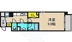 グランシャリオモア 1Kの間取図画像