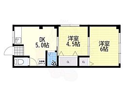 マンション大島 2DKの間取図画像