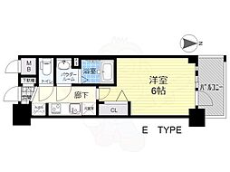 プレサンス新大阪ストリーム 9階1Kの間取り