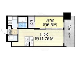プレジオ三国EURO 1LDKの間取図画像