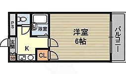 第3国本エレガンス新大阪 1Kの間取図画像