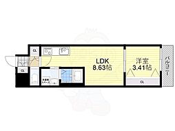 アーバンパーク新大阪 1LDKの間取図画像