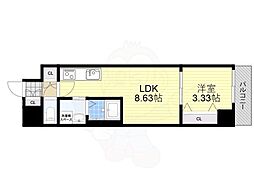 アーバンパーク新大阪 1LDKの間取図画像