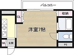 エクト1 1Kの間取図画像
