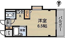 メゾンアンティーム 1Kの間取図画像