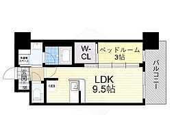 大阪市淀川区西宮原2丁目マンション 1LDKの間取図画像