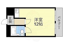 ミフネセントラルベア東三国 ワンルームの間取図画像