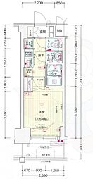 プレサンス新大阪ジェイズ 1Kの間取図画像