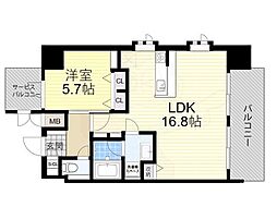 スプランディッド十三本町 1LDKの間取図画像