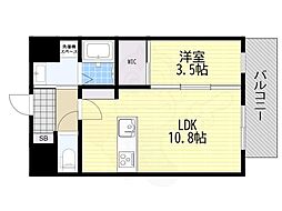 Alivis三国本町 1LDKの間取図画像