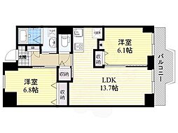 パークヒルズ新大阪オアシス 2LDKの間取図画像