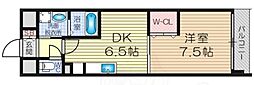サン・ドミール 1DKの間取図画像