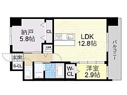 スプランディッドライズ新大阪ノース 2LDKの間取図画像