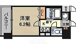 パラシオ塚本3 1Kの間取図画像