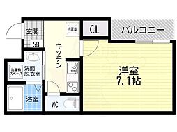 大阪市東淀川区柴島2丁目マンション 1Kの間取図画像