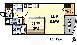 SEST新大阪 1LDKの間取図画像