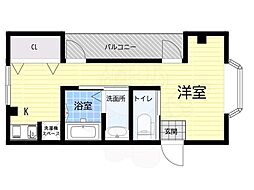 上新庄セヴィンシェリエ ワンルームの間取図画像