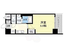 エステムコート新大阪14アイシー 1Kの間取図画像
