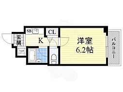 パラシオ塚本2 1Kの間取図画像