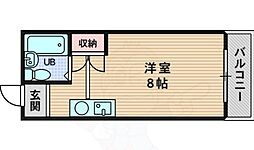 リバーエステート ワンルームの間取図画像