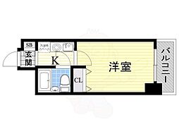 エスリード新大阪第6 1Kの間取図画像