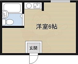 青山ハイツ淡路 ワンルームの間取図画像