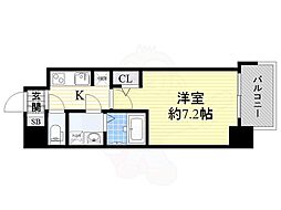 OrchidResidence新大阪 1Kの間取図画像