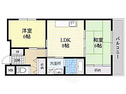 ダフゴアネックス 2LDKの間取図画像
