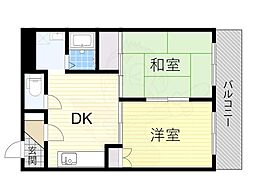 パークロッジ 2DKの間取図画像