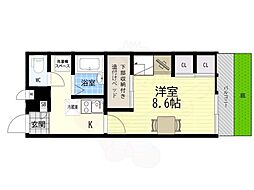 レオパレスビアンコ 1Kの間取図画像