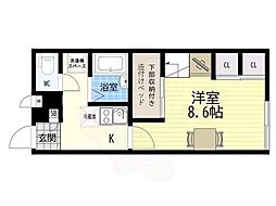 レオパレスビアンコ 1Kの間取図画像