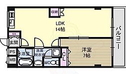 第二高光マンション 1LDKの間取図画像