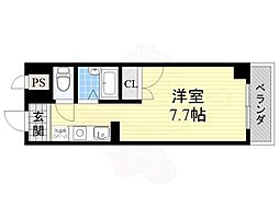 カンタル新大阪 1Kの間取図画像
