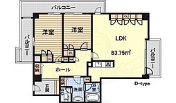 ザグランドビューOSAKA 2LDKの間取図画像