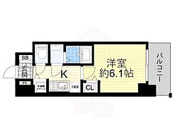 プレサンス新大阪ザ・シティ 1Kの間取図画像