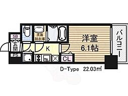 プレサンス新大阪ザ・シティ 1Kの間取図画像